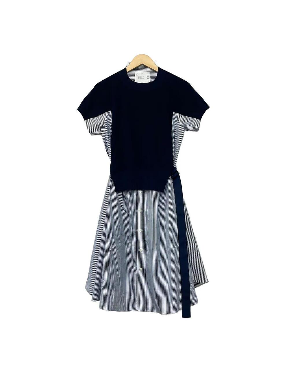 Sacai Dark Navy White Women's Dress #339524S65B